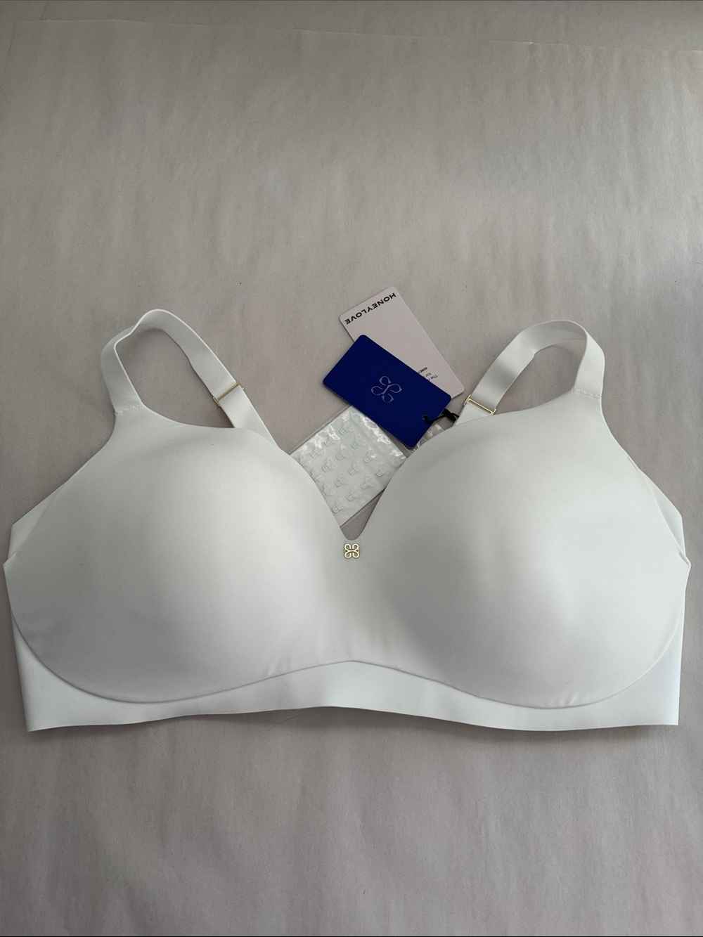 NWT Honeylove Cloud Embrace Bra Womens 42DD Wireless T-Shirt Astral White Basic